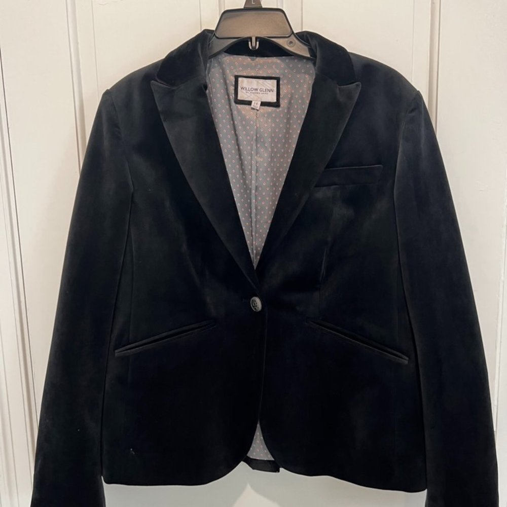 Willow Glenn by Andrew Marc Charleigh Black Velvet Blazer